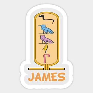 JAMES-American names in hieroglyphic letters-James, name in a Pharaonic Khartouch-Hieroglyphic pharaonic names Sticker